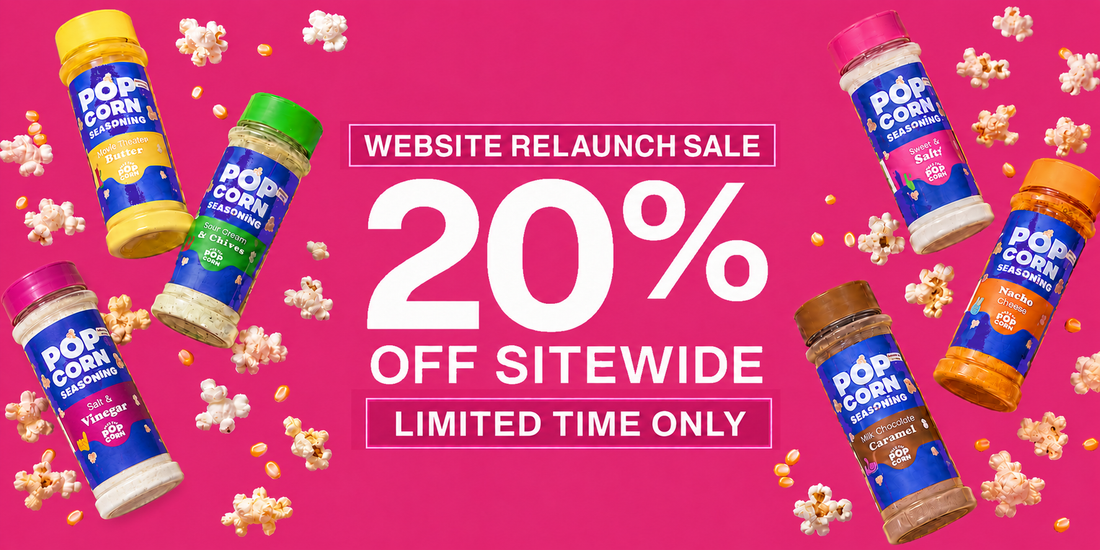 Website relaunch sale. 20% off sitewide, limited time only.